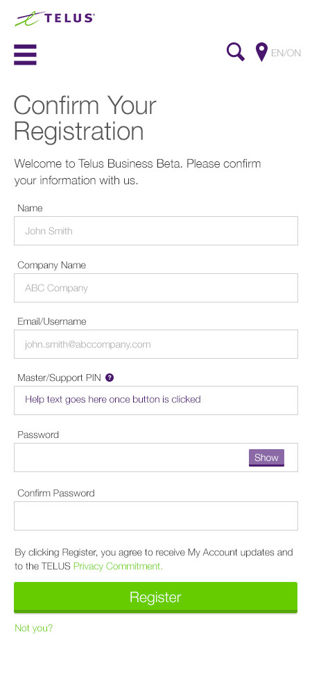 Mobile Registration